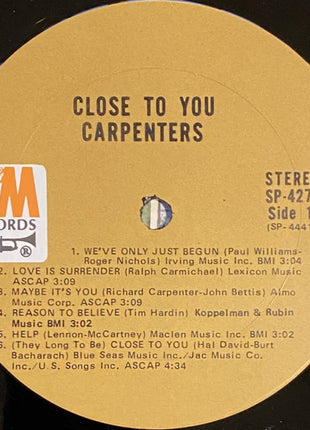 Carpenters : Close To You (LP, Album, RP, Ter)