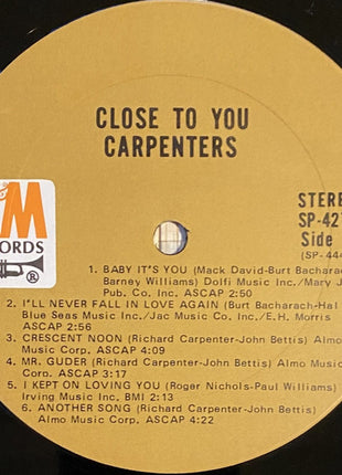 Carpenters : Close To You (LP, Album, RP, Ter)