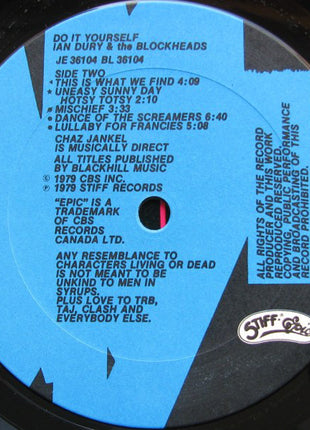 Ian Dury And The Blockheads : Do It Yourself (LP, Album)