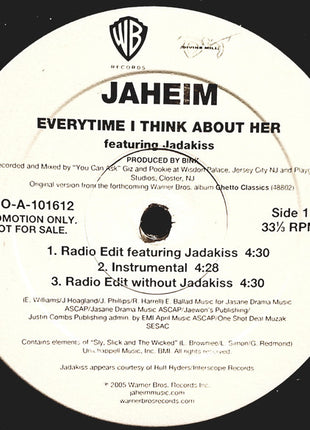 Jaheim : Every Time I Think About Her (12", Promo)