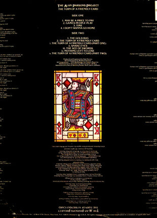 The Alan Parsons Project : The Turn Of A Friendly Card (LP, Album, Ter)