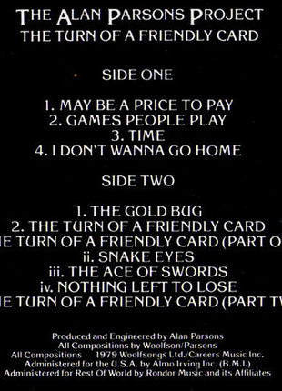 The Alan Parsons Project : The Turn Of A Friendly Card (LP, Album, Ter)