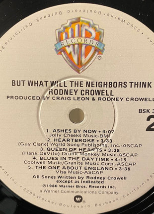 Rodney Crowell : But What Will The Neighbors Think (LP, Album, Win)