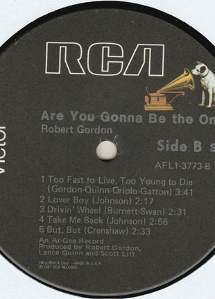 Robert Gordon (2) : Are You Gonna Be The One (LP, Album, Ind)