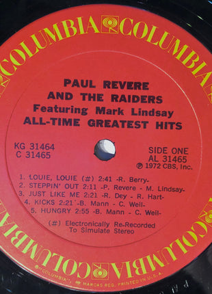 Paul Revere & The Raiders : All-Time Greatest Hits (2xLP, Comp, Gat)