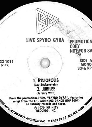 Spyro Gyra : Live Spyro Gyra (7", Mono, Promo)