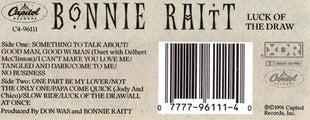 Bonnie Raitt : Luck Of The Draw (Cass, Album)