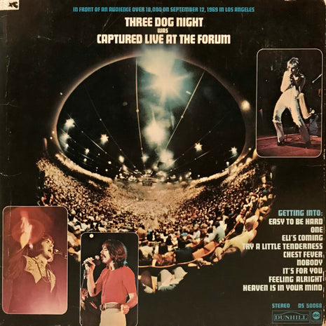 Three Dog Night : Captured Live At The Forum (LP, Album, RE, Gat)