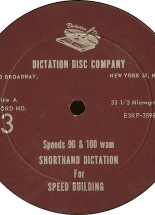 No Artist : Dictation Disc Set No. 3: Business Letters 90 WPM To 120 WPM (LP)