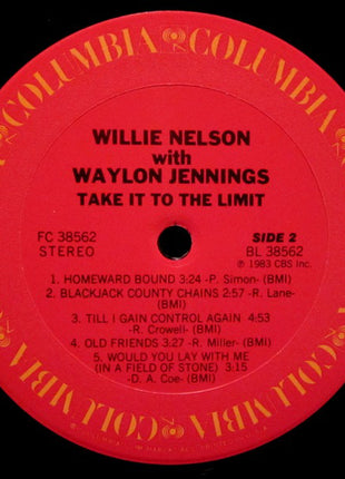 Waylon Jennings & Willie Nelson : Take It To The Limit (LP, Album, Pit)