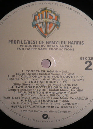 Emmylou Harris : Profile / Best Of Emmylou Harris (LP, Comp, RE, Jac)