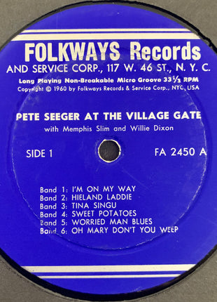 Pete Seeger With Memphis Slim And Wee Willie Dixon* : Pete Seeger At The Village Gate (LP, Album, RP)