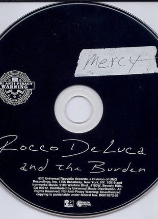 Rocco Deluca & The Burden : Mercy (CD, Album)