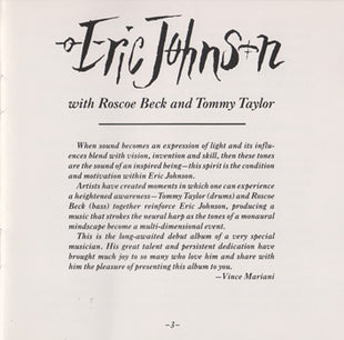 Eric Johnson (2) : Tones (CD, Album, RE)