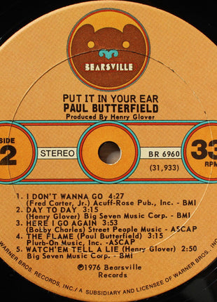 Paul Butterfield : Put It In Your Ear (LP, Album, San)