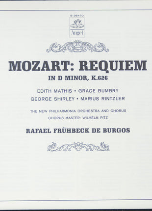 Wolfgang Amadeus Mozart / Edith Mathis • Grace Bumbry • George Shirley • Marius Rintzler, Rafael Frühbeck De Burgos, New Philharmonia Orchestra And New Philharmonia Chorus : Requiem (LP, RP)