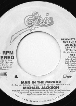 Michael Jackson : Man In The Mirror (7", Single, Promo, Styrene)