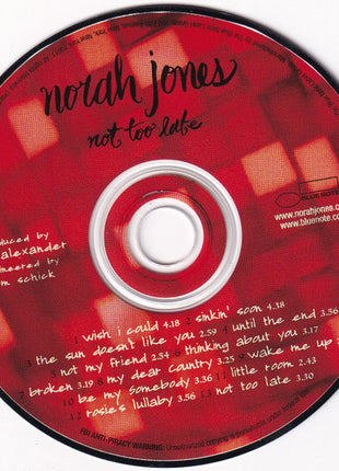 Norah Jones : Not Too Late (CD, Album, Dig)