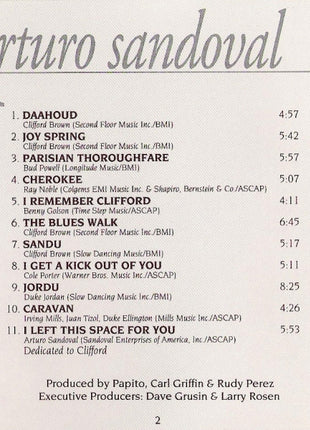 Arturo Sandoval : I Remember Clifford (CD, Album)