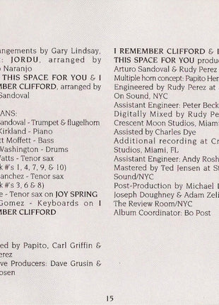 Arturo Sandoval : I Remember Clifford (CD, Album)