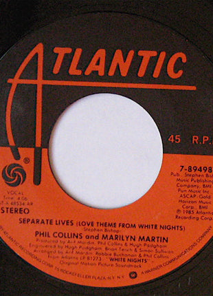 Phil Collins And Marilyn Martin : Separate Lives (Love Theme From White Nights) (7", All)