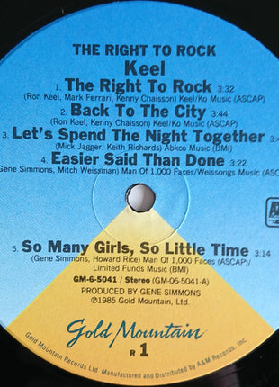 Keel : The Right To Rock (LP, Album, Tra)