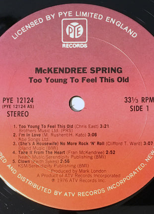 McKendree Spring : Too Young To Feel This Old (LP, Album)