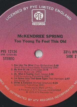 McKendree Spring : Too Young To Feel This Old (LP, Album)