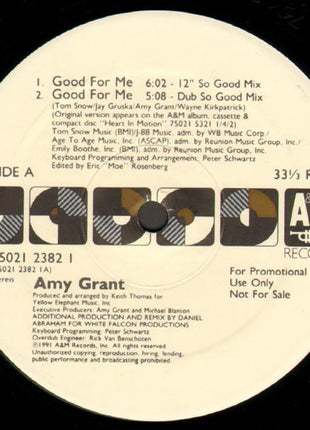 Amy Grant : Good For Me (12", Promo)