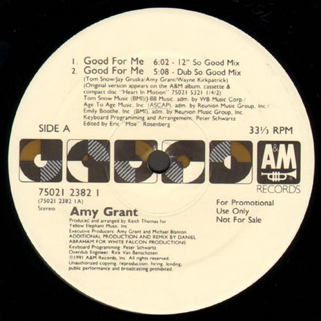 Amy Grant : Good For Me (12", Promo)