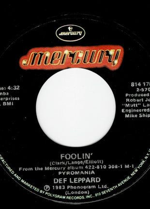 Def Leppard : Foolin' (7", Single, Styrene, 54)