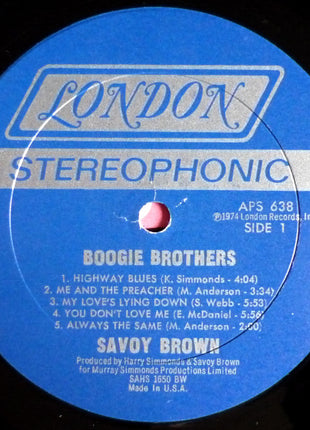 Savoy Brown : Boogie Brothers (LP, Album, Bes)
