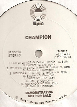 Champion (5) : Champion (LP, Album, Promo)