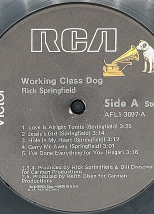 Rick Springfield : Working Class Dog (LP, Album, Ind)