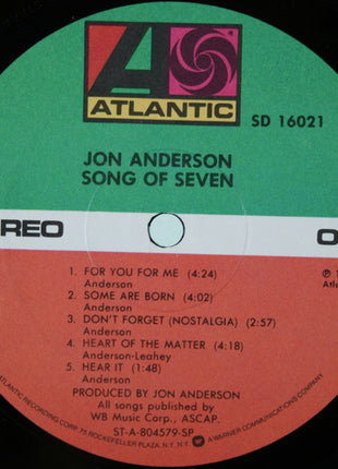 Jon Anderson : Song Of Seven (LP, Album, SP )