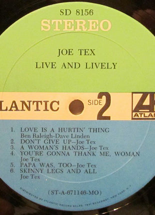 Joe Tex : Live And Lively (LP, Album, Mon)