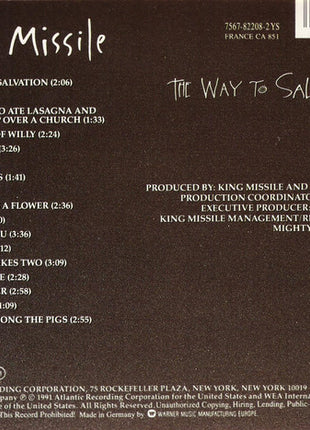 King Missile : The Way To Salvation (CD, Album)