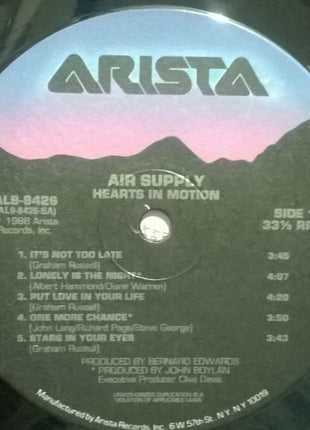 Air Supply : Hearts In Motion (LP, Album)