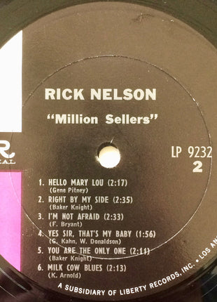 Ricky Nelson (2) : Million Sellers (LP, Comp, Mono, RP, Pit)