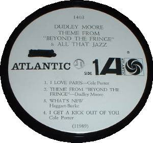 Dudley Moore : Plays The Theme From Beyond The Fringe & All That Jazz (LP, Album, Promo)