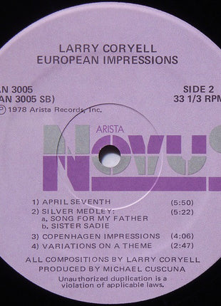 Larry Coryell : European Impressions (LP, Album)