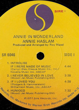 Annie Haslam : Annie In Wonderland (LP, Album, Jac)