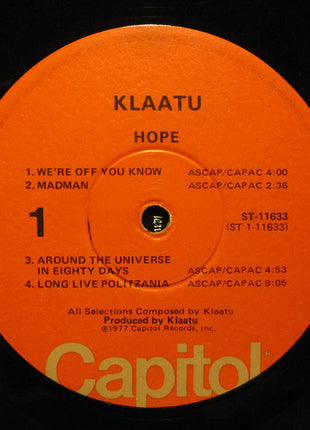 Klaatu : Hope (LP, Album, Win)