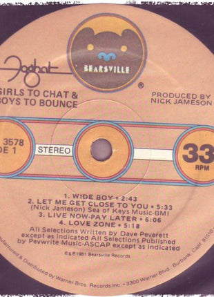 Foghat : Girls To Chat & Boys To Bounce (LP, Album)