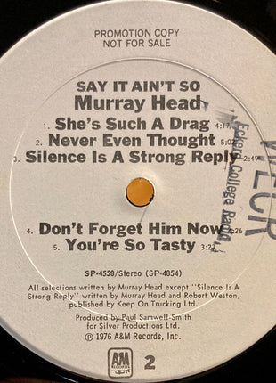 Murray Head : Say It Ain't So (LP, Album, Promo, Pit)