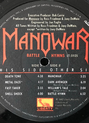 Manowar : Battle Hymns (LP, Album, Win)