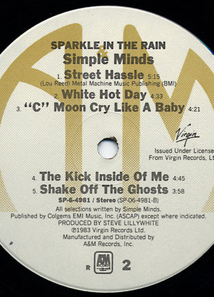 Simple Minds : Sparkle In The Rain (LP, Album, "R")