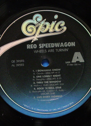 REO Speedwagon : Wheels Are Turnin' (LP, Album, Pit)