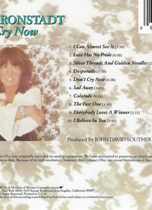 Linda Ronstadt : Don't Cry Now (CD, Album, RE)