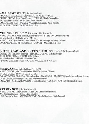 Linda Ronstadt : Don't Cry Now (CD, Album, RE)